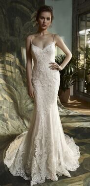 Enzoani Kamryn Bridal Gown Beaded Lace Sweetheart Mermaid Wedding Dress Size 6